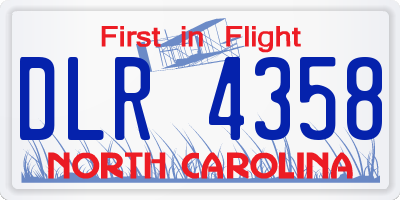 NC license plate DLR4358