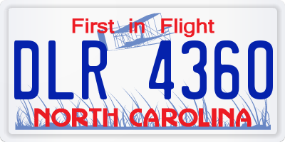 NC license plate DLR4360