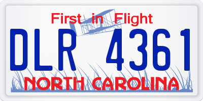 NC license plate DLR4361