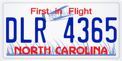 NC license plate DLR4365
