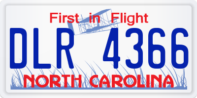 NC license plate DLR4366