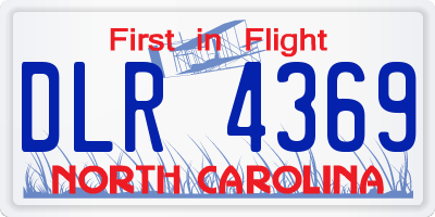 NC license plate DLR4369
