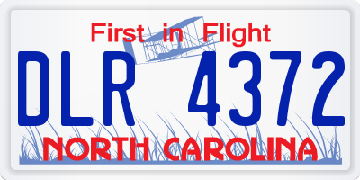NC license plate DLR4372