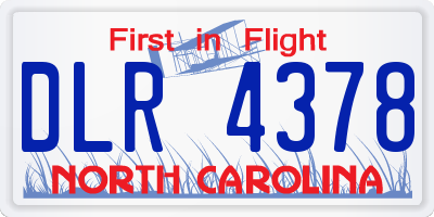 NC license plate DLR4378