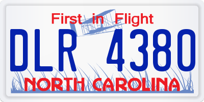 NC license plate DLR4380