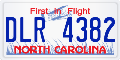 NC license plate DLR4382