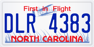 NC license plate DLR4383
