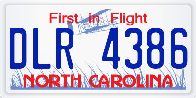 NC license plate DLR4386