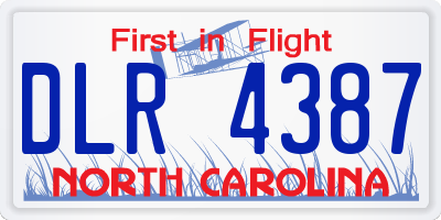 NC license plate DLR4387
