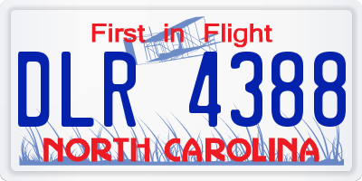 NC license plate DLR4388