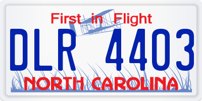 NC license plate DLR4403