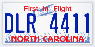 NC license plate DLR4411