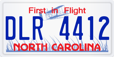 NC license plate DLR4412