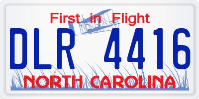 NC license plate DLR4416