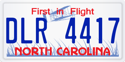 NC license plate DLR4417