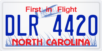 NC license plate DLR4420