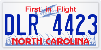 NC license plate DLR4423