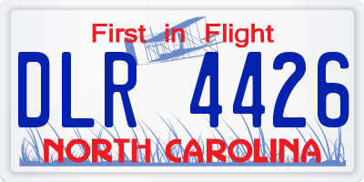 NC license plate DLR4426