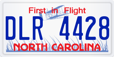 NC license plate DLR4428
