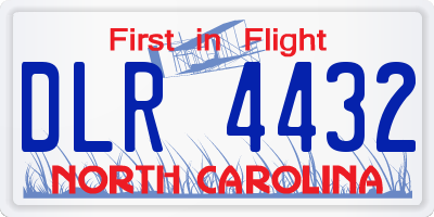 NC license plate DLR4432