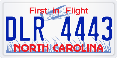 NC license plate DLR4443