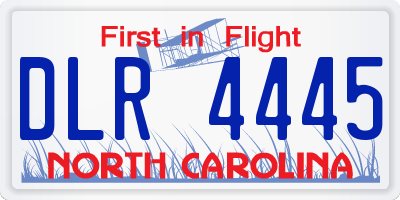 NC license plate DLR4445