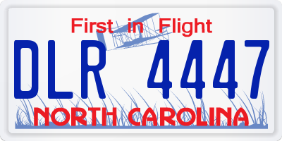 NC license plate DLR4447