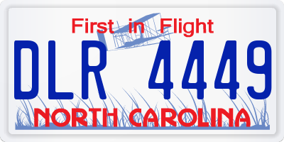NC license plate DLR4449