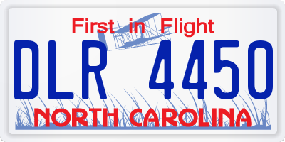 NC license plate DLR4450