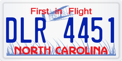NC license plate DLR4451