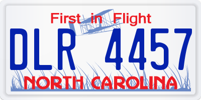 NC license plate DLR4457