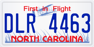 NC license plate DLR4463