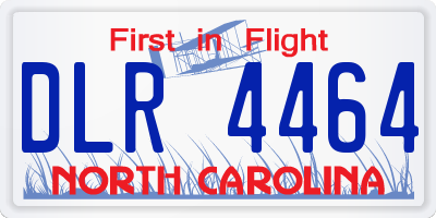 NC license plate DLR4464