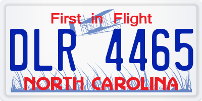 NC license plate DLR4465