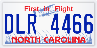 NC license plate DLR4466