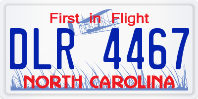 NC license plate DLR4467