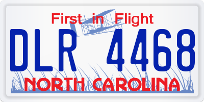 NC license plate DLR4468