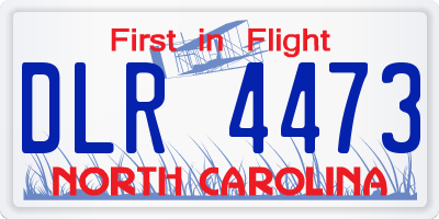 NC license plate DLR4473