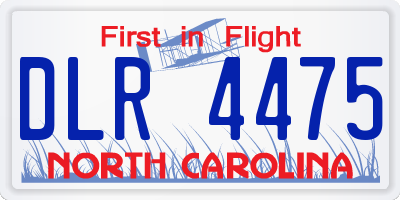 NC license plate DLR4475