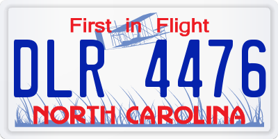NC license plate DLR4476
