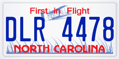 NC license plate DLR4478