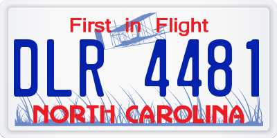 NC license plate DLR4481