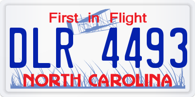NC license plate DLR4493