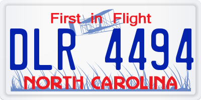 NC license plate DLR4494