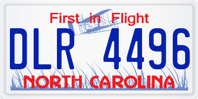 NC license plate DLR4496