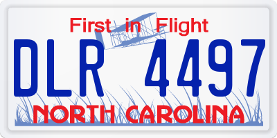 NC license plate DLR4497