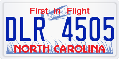 NC license plate DLR4505