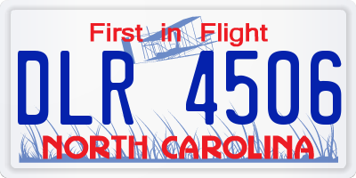 NC license plate DLR4506