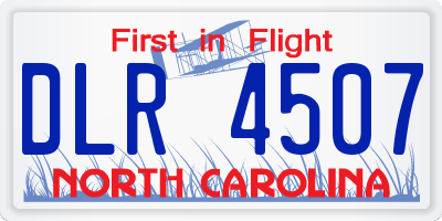 NC license plate DLR4507