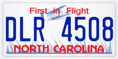 NC license plate DLR4508